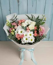 Букет цветов из:  Розы, Лизиантусы и Хризантемы в Миллерово