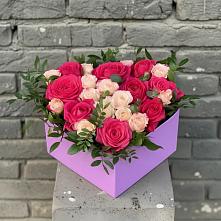 Цветочная композиция из Розы в коробке в Миллерово
