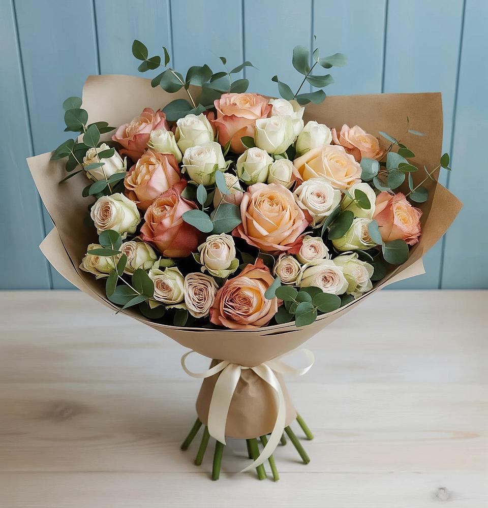 Букет цветов из: Альстромерии и Розы в Миллерово