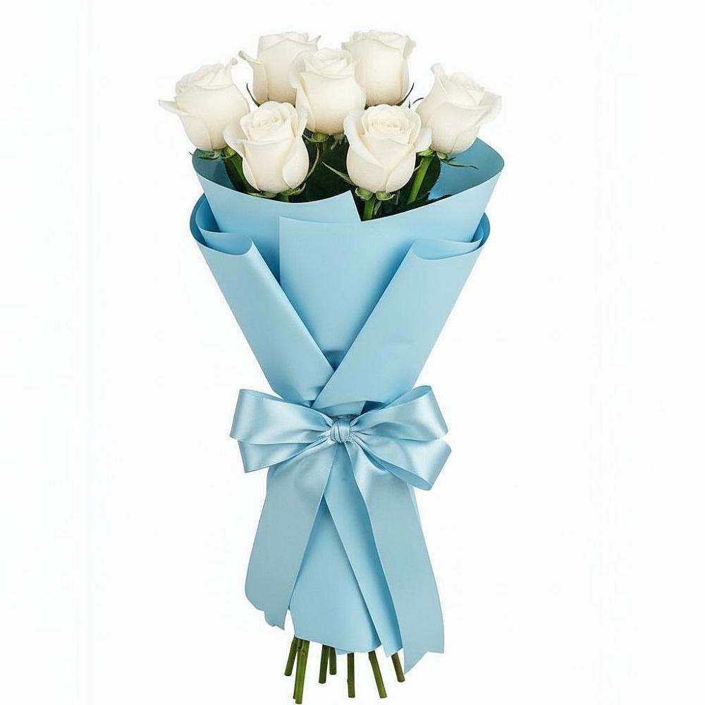 Букет 7 белых роз Проуд в Миллерово