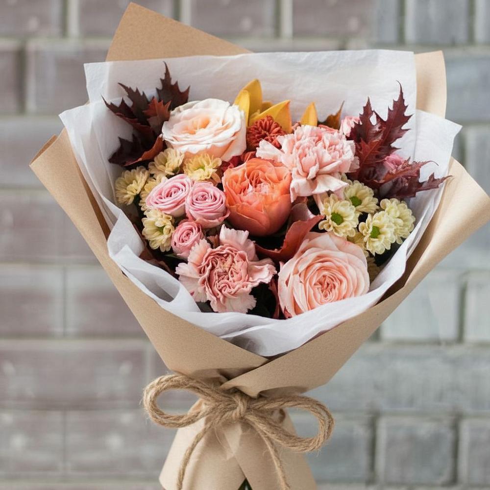 Букет цветов из: Гвоздики, Хризантемы и Розы в Миллерово