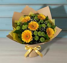 Букет цветов из:  Герберы и Хризантемы в Миллерово