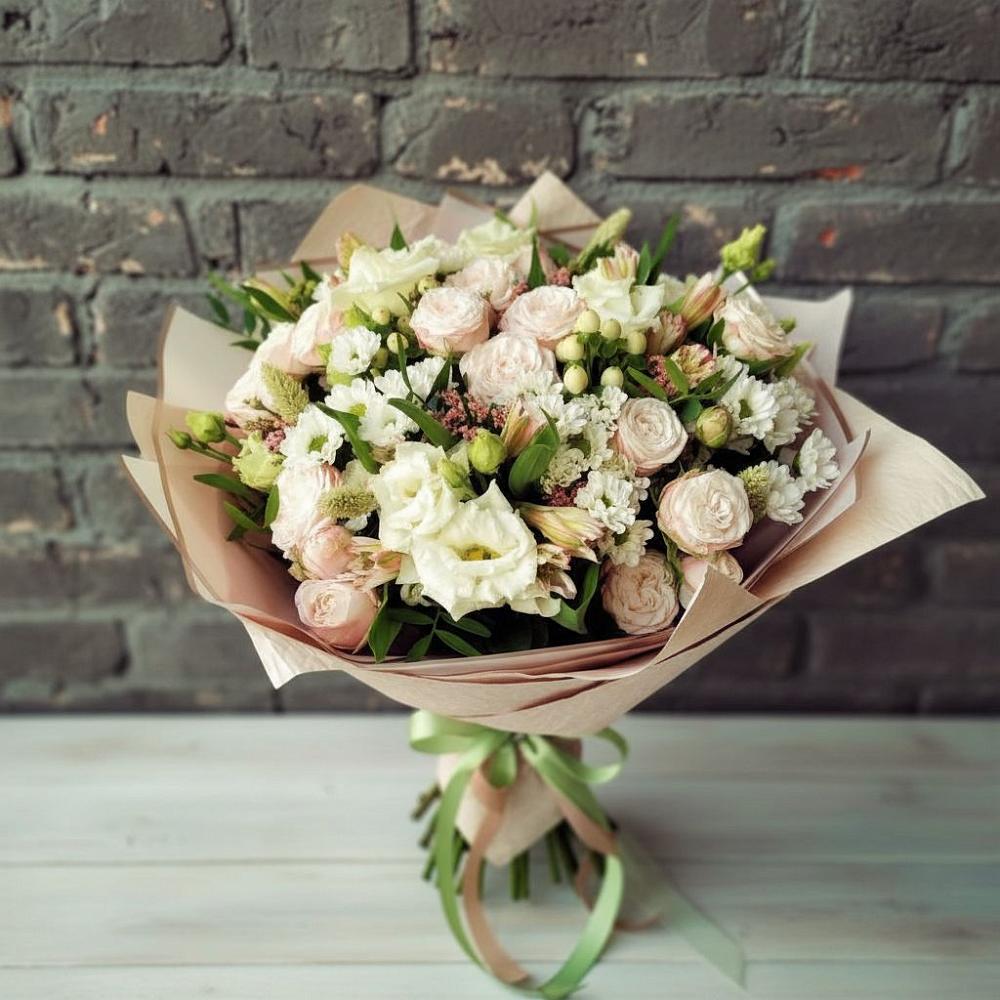 Букет цветов из: Альстромерии, Розы и Хризантемы в Миллерово