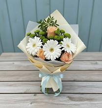 Букет цветов из:  Герберы, Розы и Хризантемы в Миллерово