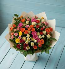 Букет Микс из разноцветных кустовых роз #REPLACE_PRED# Миллерово